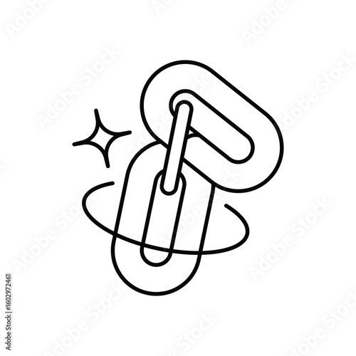 link building line icon with white background vector stock illustration