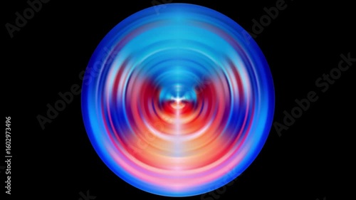 Colorful vibrant abstract vector concentric spinning animation loop circle with glossy gradient swirl. radial motion graphics, color wheel. circular pattern. music poster background.