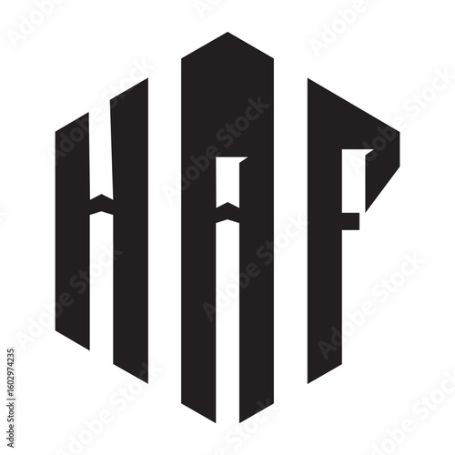 HAF letter design. HAF letter technology logo design on white background. HAF Monogram logo design for entrepreneur and business