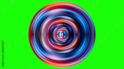 Colorful vibrant abstract vector concentric spinning animation loop circle with glossy gradient swirl. radial motion graphics, color wheel. circular pattern. music poster background.