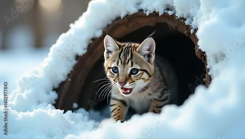 Ocelot laughing with gentle chuffing sounds