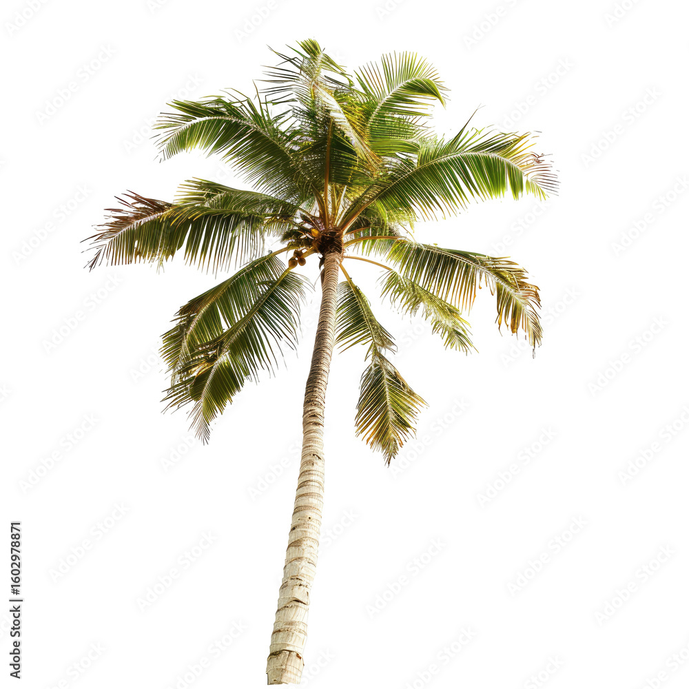 Fototapeta premium Isolated palm tree against black