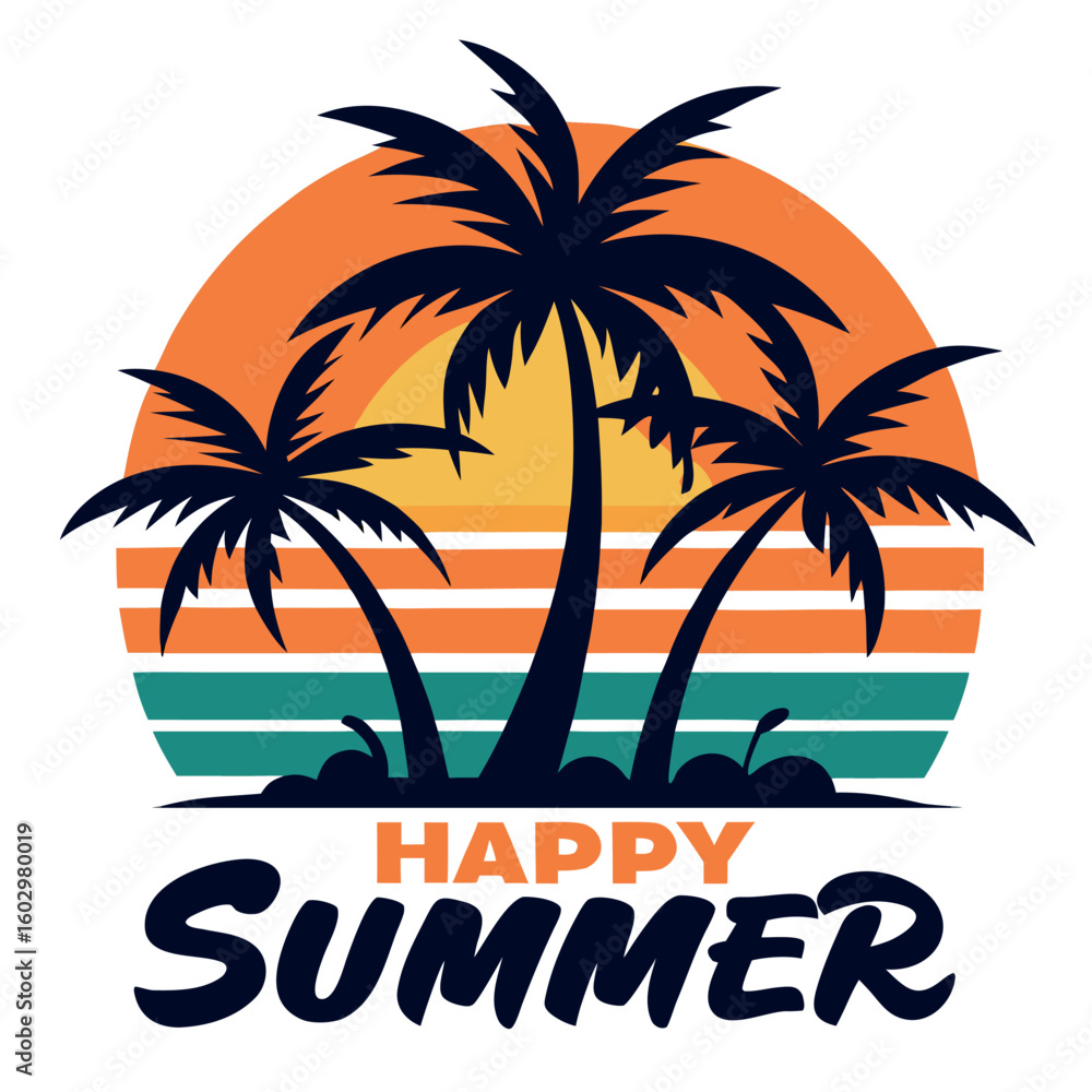 Naklejka premium Summer vibes vector illustration.