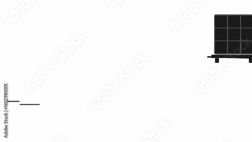 Flat style forklift moves forward, lifts cargo, and reverses while loaded. Suitable for warehouse, logistics, transport themes