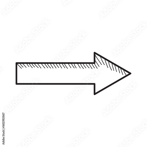 Hand-drawn right arrow sketch.