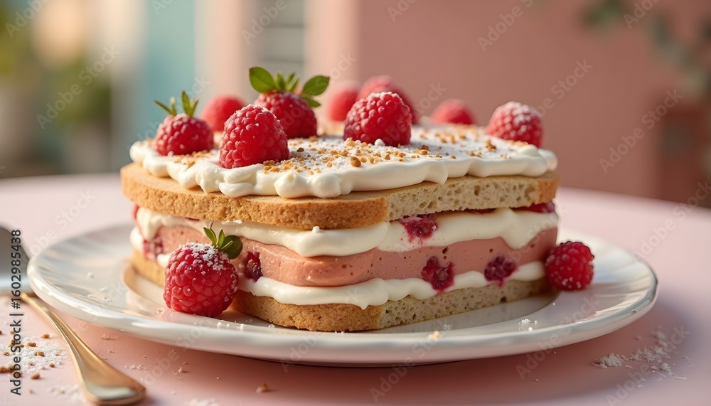 Delicious raspberry cake dessert food sweet treat bakery fresh cream layer cake raspberries Delicious raspberry cake dessert food sweet treat bakery fresh cream layer cake raspberries