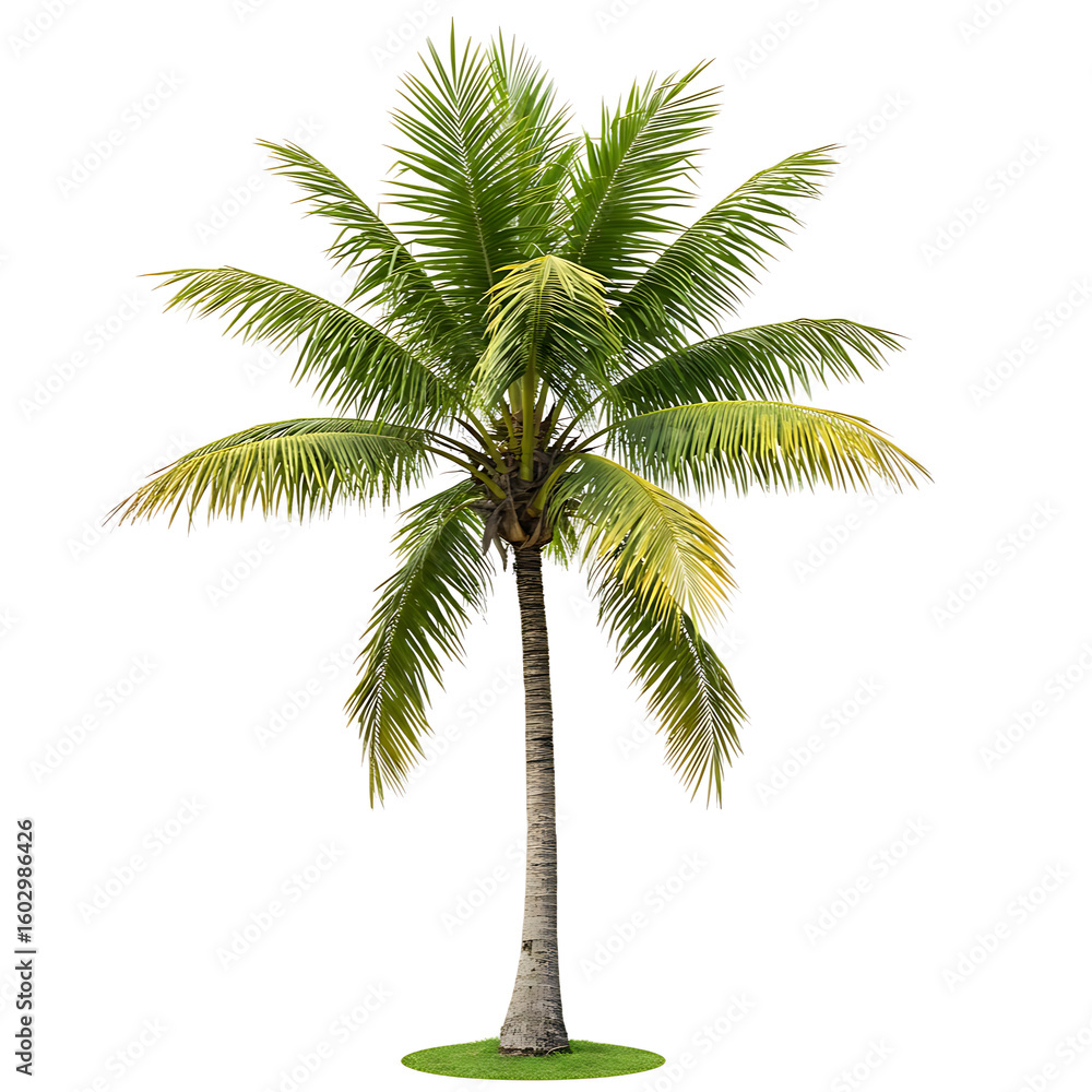 Fototapeta premium Tall coconut palm tree isolated on transparent background