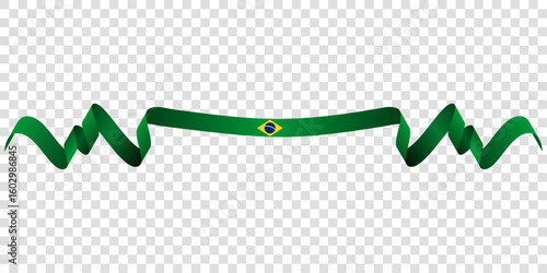 Waving brazil ribbon flag design. brazil independence day template with waving brazil ribbon