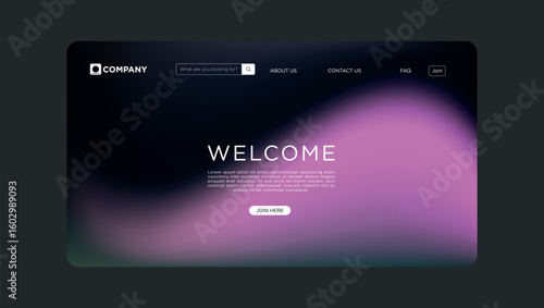 Modern website design with welcome message and sleek navigation for business or creative agency