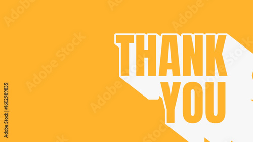 Thank you Retro speech bubble design in orange and white colour. Vector illustration