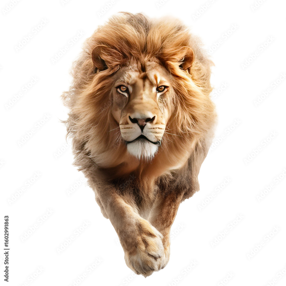 Obraz premium Lion's head, in a running pose