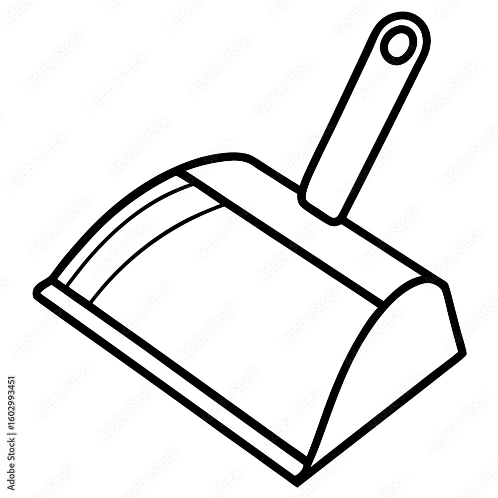 Fototapeta premium Minimalist Dustpan Line Illustration