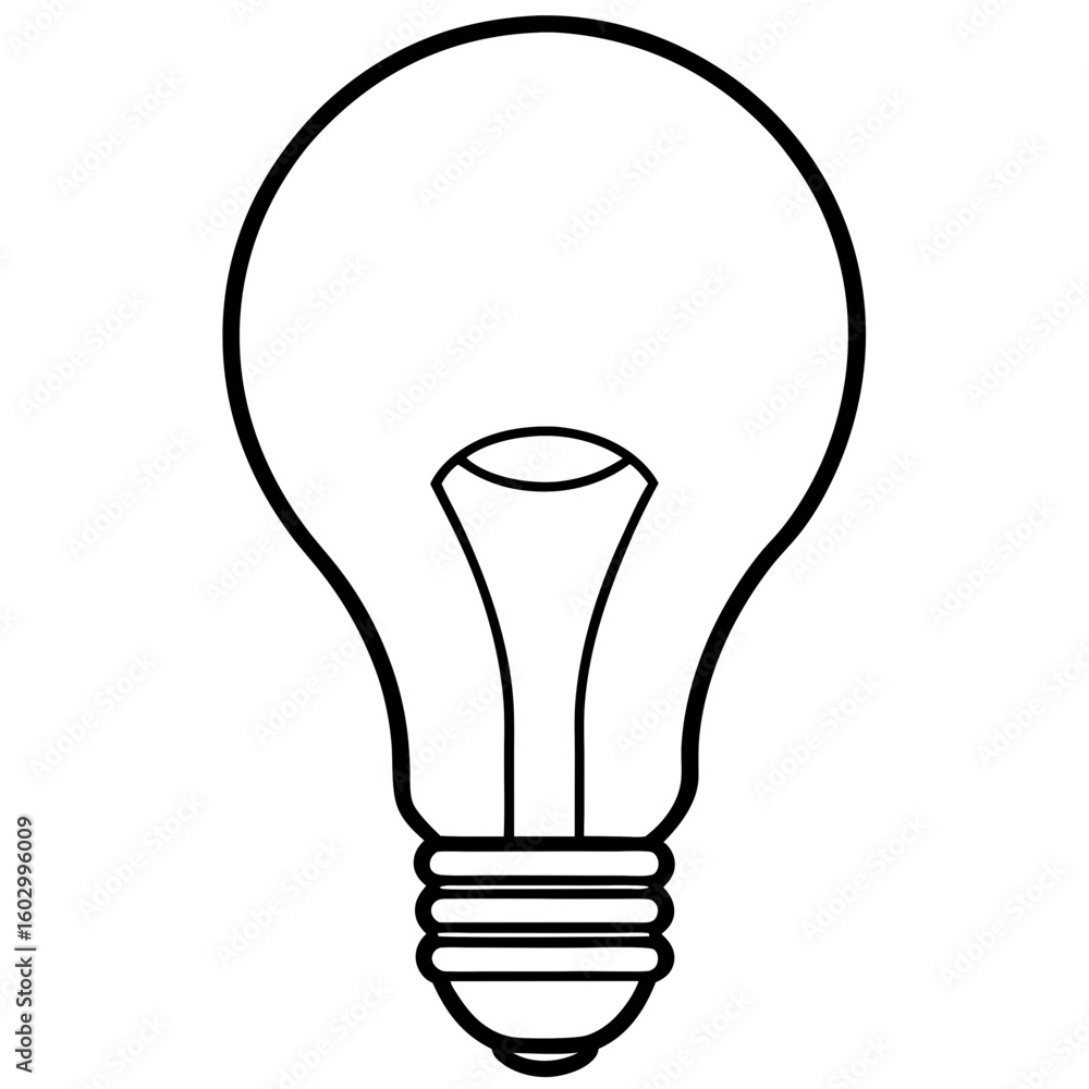 Minimalist Light Bulb Line Art Minimalist Light Bulb Line Art