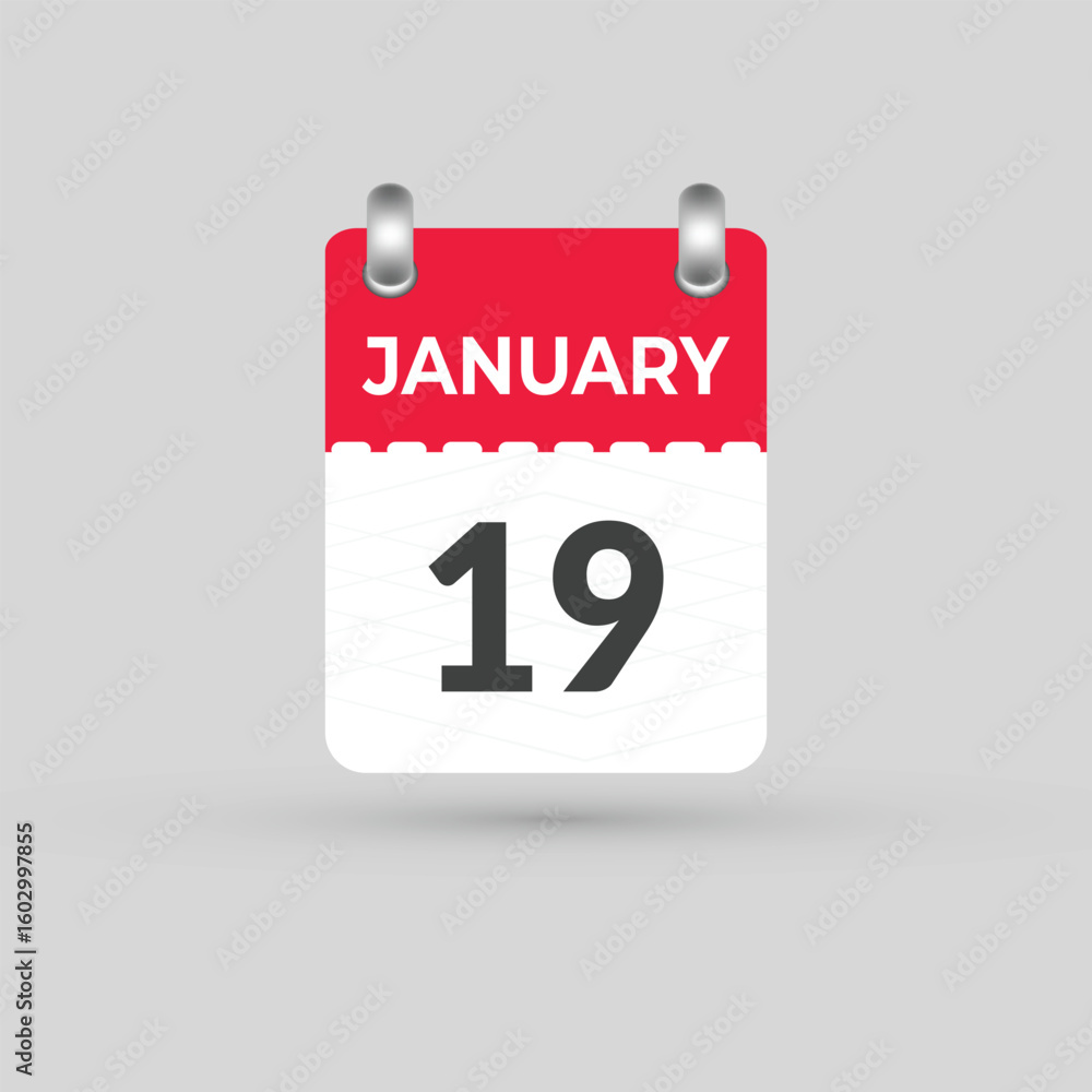 Fototapeta premium January 19 calendar Date Month icon
