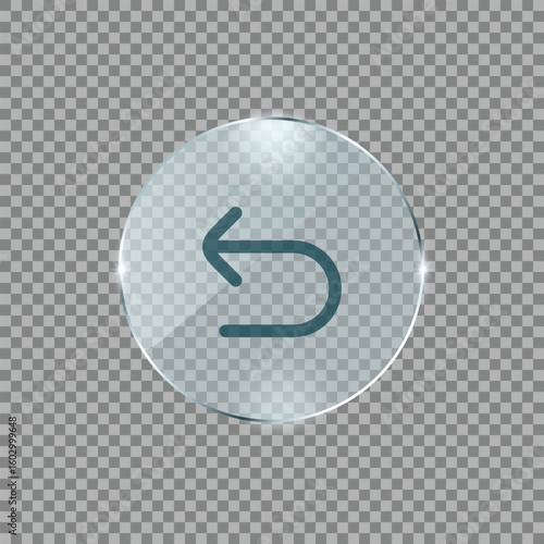 Rounded icon with curved back arrow representing undo return or backward navigation in digital interface and modern app design style
