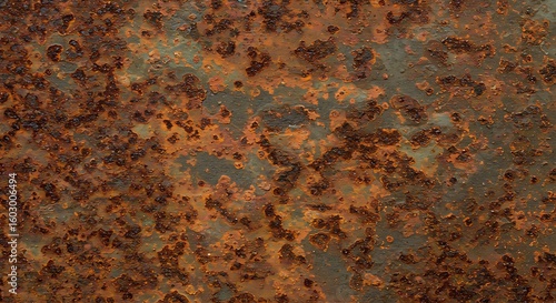 Detailed Close-Up of Rusty Metal Surface Showing Texture and Degradation Over Time