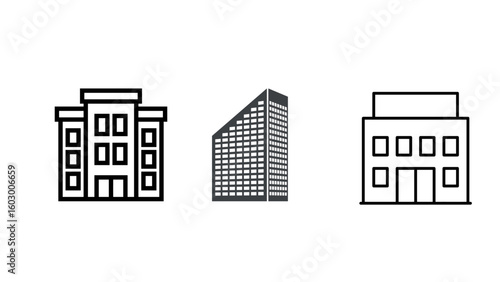 Modern skyscraper silhouette stands tall, symbolizing urban growth and success for business or real estate ventures, a minimal architectural design element, cool tone