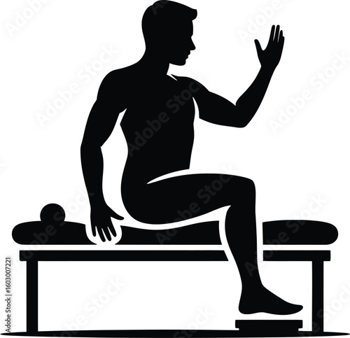 Patient on Examination Table for Physiotherapy or Massage Icon. Medical Rehabilitation and Therapy Symbol