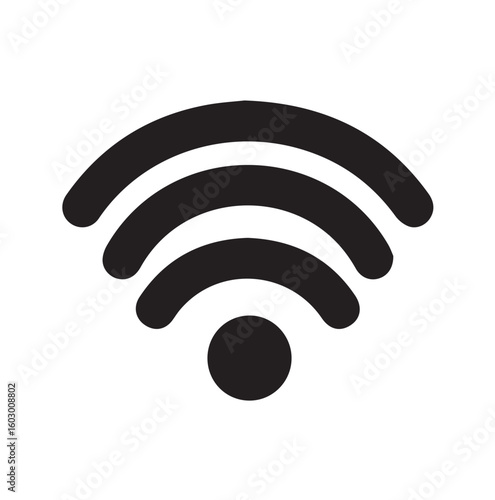 Simple black and white wi fi signal icon