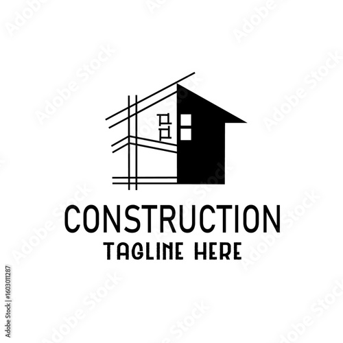 House building illustration symbol logo design