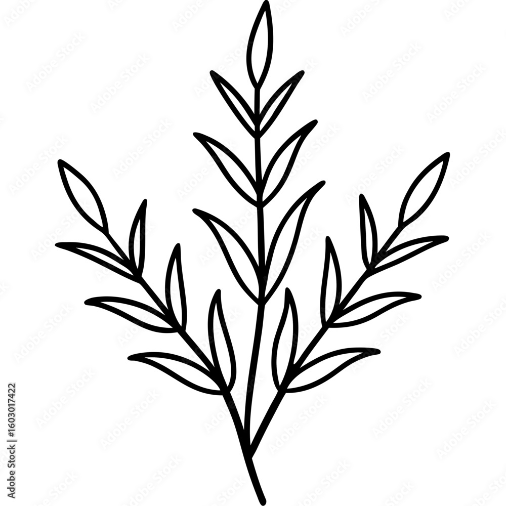 Naklejka premium Herb Sprigs Vector Food Printable Graphic for Kitchen Decor