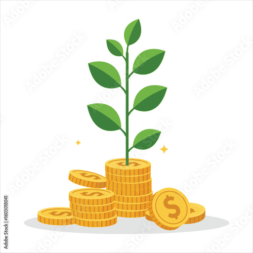 Saving for Future: Small Plant and Coin Heap
