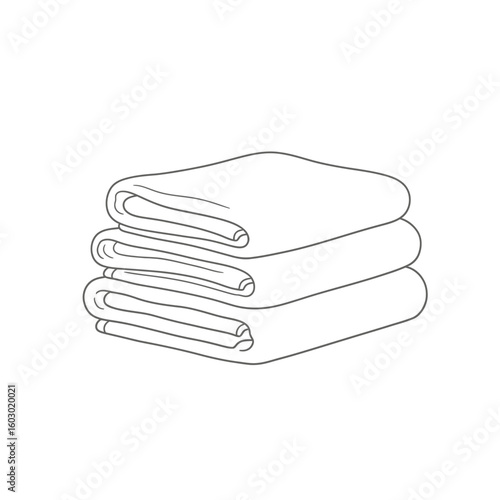 A stack of three neatly folded white towels is shown