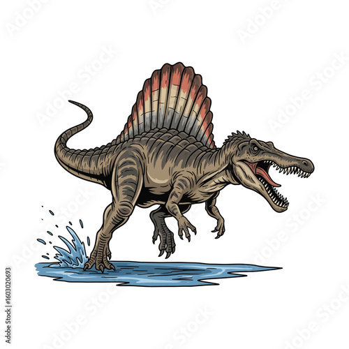 Spinosaurus the Giant Ancient River Illustration