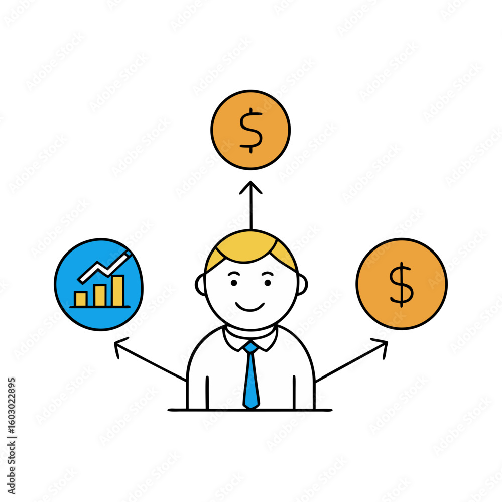 set of funny cartoon businessman set of funny cartoon businessman