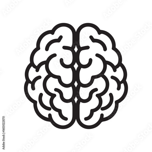 Minimalist line art of a human brain