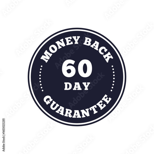 Money Back Guarantee Badge with 60 Day Policy in Circular