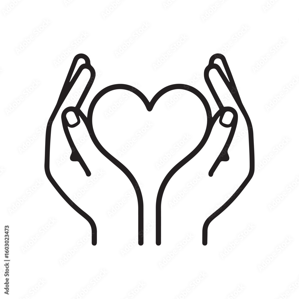 Obraz premium Hug Line – Self-Compassion & Empathy Vector