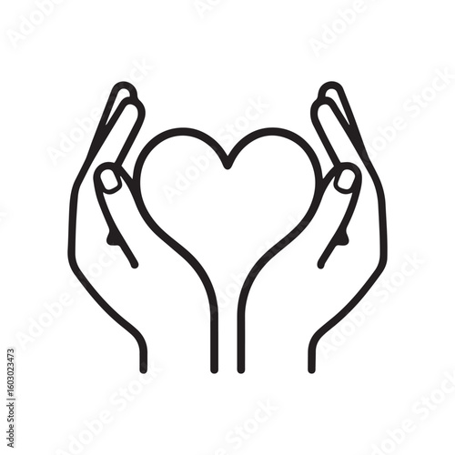 Hug Line – Self-Compassion & Empathy Vector