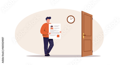 Job interview preparation with resume in hand for timely meeting