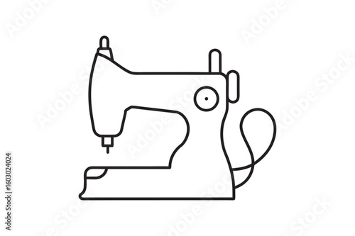 modern electric sewing machine line art