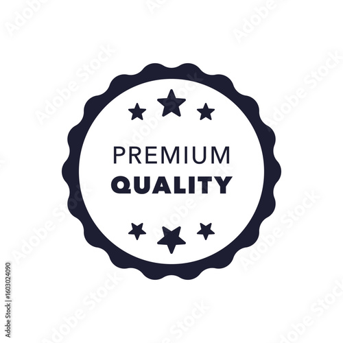 Premium Quality Badge with Star Accents in Classic Style