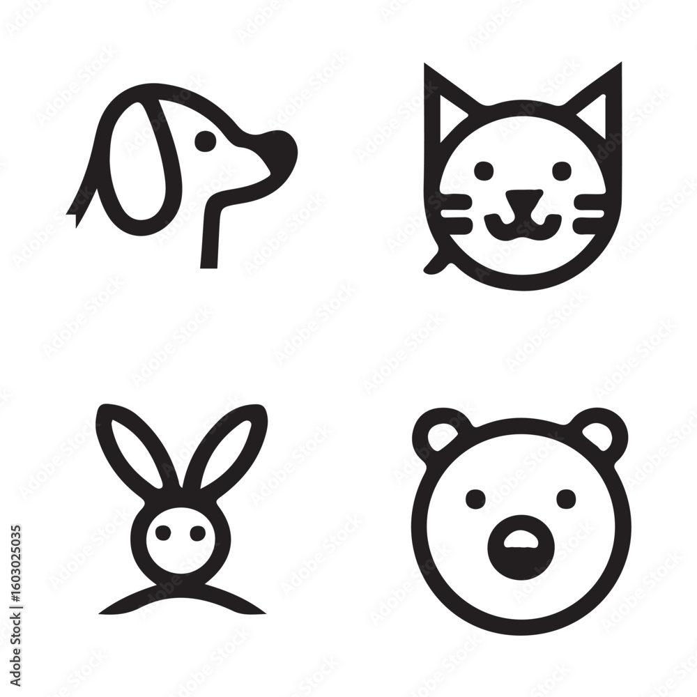 Fototapeta premium Animals Icon Set