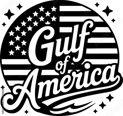 Gulf of America SVG Clipart | Star-Spangled Flag Circle Design | Coastal Patriotism Art | Instant Digital Vector Download