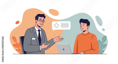 Business meeting with healthcare professional in modern office setting