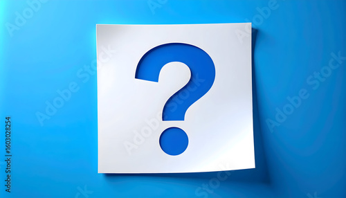 3D blue question mark icon representing help and support concept