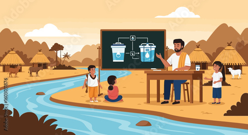 Rural Education Water Filtration System Knowledge For Village Children
