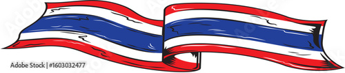Thailand Flag Banner Pixelated Design for Patriotism and National Pride