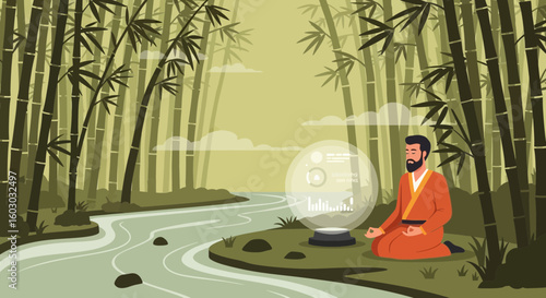 Meditative Insight Into Data Analysis in Bamboo Forest Landscape