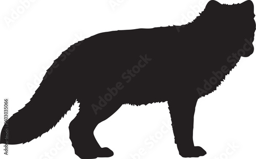 Elegant Fox Silhouette Vector Isolated on White Background for Wildlife and Nature Designs