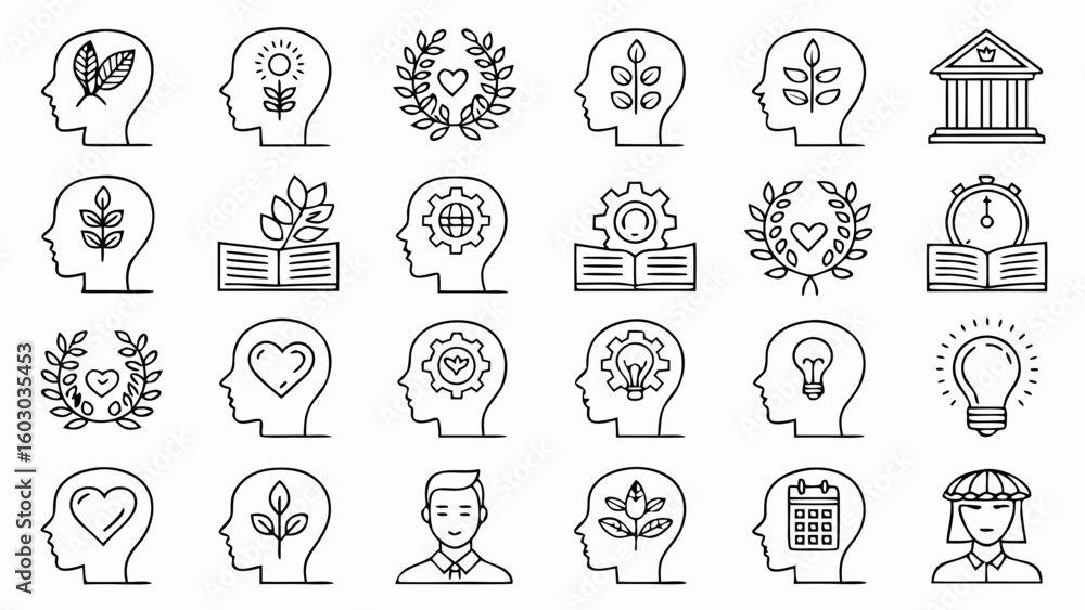 Fototapeta premium set of icons of people in different situations