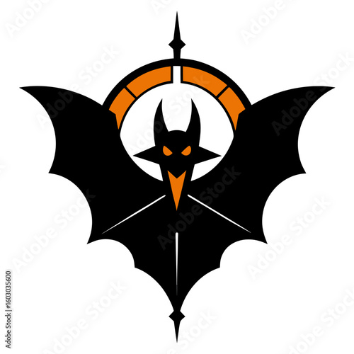 Gothic Vampire Bat Emblem Design