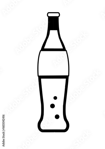 Silhouette of a Soda Bottle with Bubbles