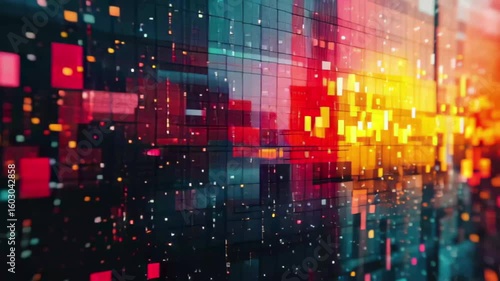 Wallpaper Mural Colorful abstract digital art reflecting vibrant urban energy during sunset Torontodigital.ca