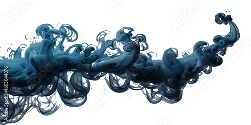 abstract vector blue smoke cloud on transparent background	