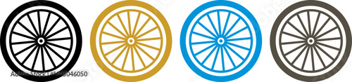 Bicycle wheel icon. Colorful vehicle wheel icon set isolated on white background. vector illustration